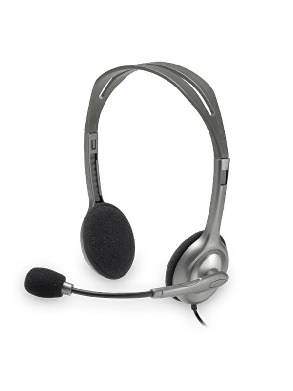 LOGİTECH H110 3.5mm Kablolu Stereo Kulak Üstü Mikrofonlu Kulaklık Gri 1.8metre