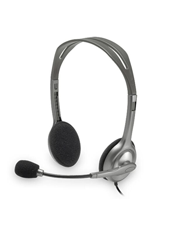 LOGİTECH H110 3.5mm Kablolu Stereo Kulak Üstü Mikrofonlu Kulaklık Gri 1.8metre