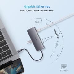 UGREEN 70490 9 in 1 USB-C to HDMI VGA Ethernet Hub Çoklayıcı Adaptör