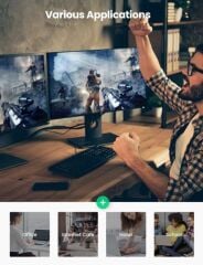 UGREEN 80433 NW153 CAT8 2000MHz Stabil Bant 25GB/s Yüksek Ağ Hızı Ethernet Kablosu Örgülü 5metre