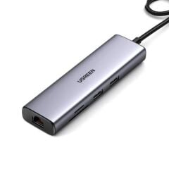 UGREEN 90568 7 in 1 1000Mbps Gigabit Ethernet HDMI Kart Okuyucu USB Çoklayıcı Hub Adaptör