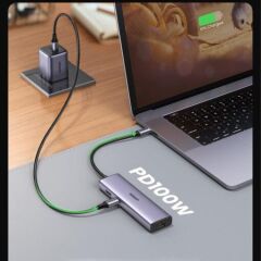 UGREEN 90568 7 in 1 1000Mbps Gigabit Ethernet HDMI Kart Okuyucu USB Çoklayıcı Hub Adaptör - 2