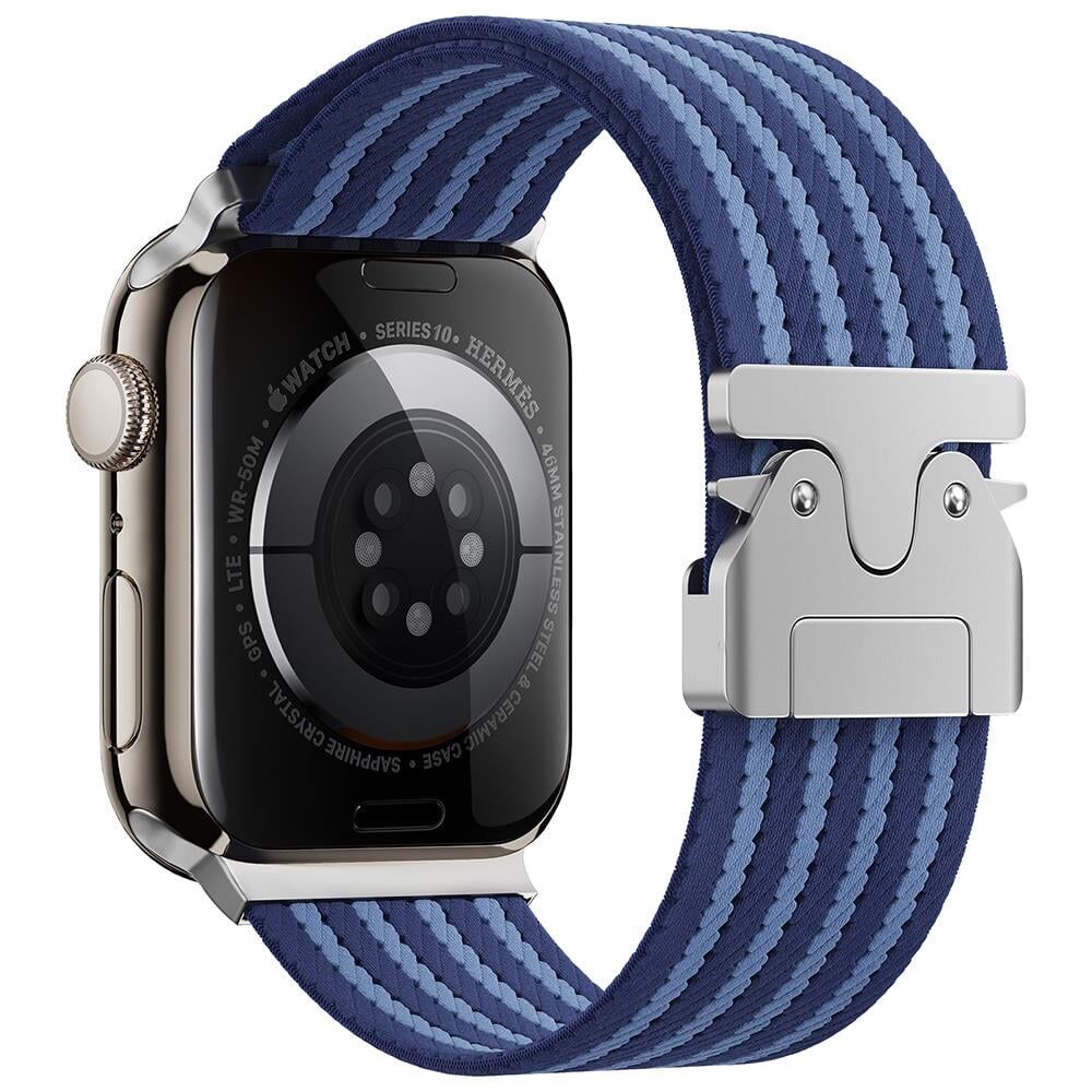 APPLE Watch 42mm 44mm 45mm 46mm 49mm Mavi KRD-133 Naylon Kumaş Hasır Örgülü Kordon ZORE