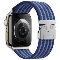 APPLE Watch 42mm 44mm 45mm 46mm 49mm Mavi KRD-133 Naylon Kumaş Hasır Örgülü Kordon ZORE