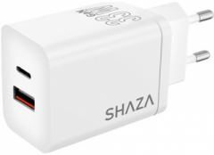 SHAZA SG2501/33/WT Dual 33W PD USB-C 18W 3A USB Şarj Adaptörü Beyaz