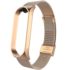 ZORE XİAOMİ Mi Band 3 Band 4 Gold KRD-06 Metal Kordon
