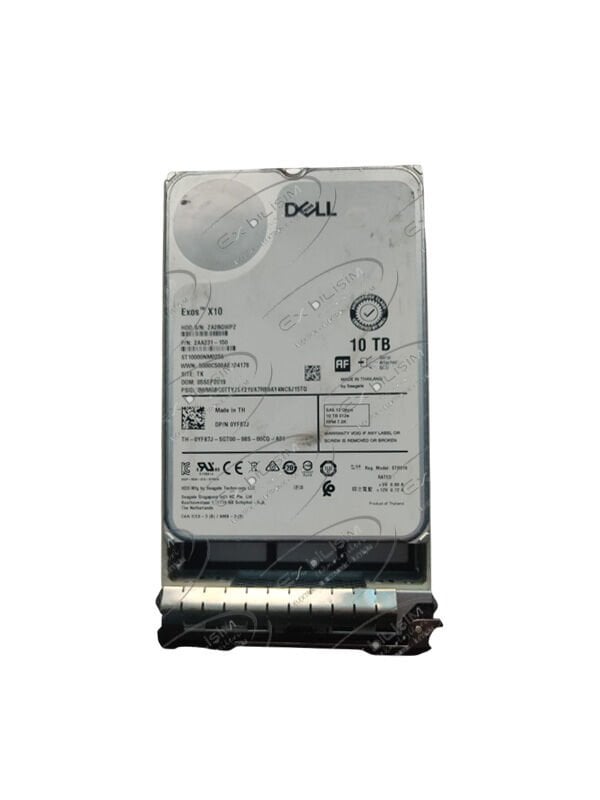 (2.EL) DELL EnterPrise Exos™ X10 7.2K 12G 512E SAS 3.5'' Sunucu Harddisk ST10000NM0256 2AA231-150 0YF87J