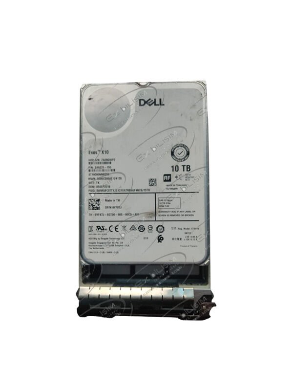 (2.EL) DELL EnterPrise Exos™ X10 10TB 7.2K 12G 512E SAS 3.5'' Sunucu Harddisk ST10000NM0256 2AA231-150 0YF87J