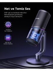 UGREEN 35629 CM769 ENC / DSP RGB Işıklı Oyun USB Masaüstü Mikrofon