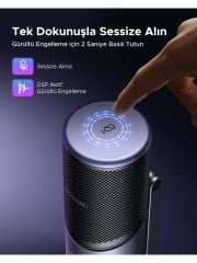 UGREEN 35629 CM769 ENC / DSP RGB Işıklı Oyun USB Masaüstü Mikrofon