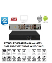 EZCOOL EZ-8504AHD 5mp Çözünürlük 4 Ses 4 Kanal AHD XMEYE Kayıt Cihazı (1 Hdd Destekli)