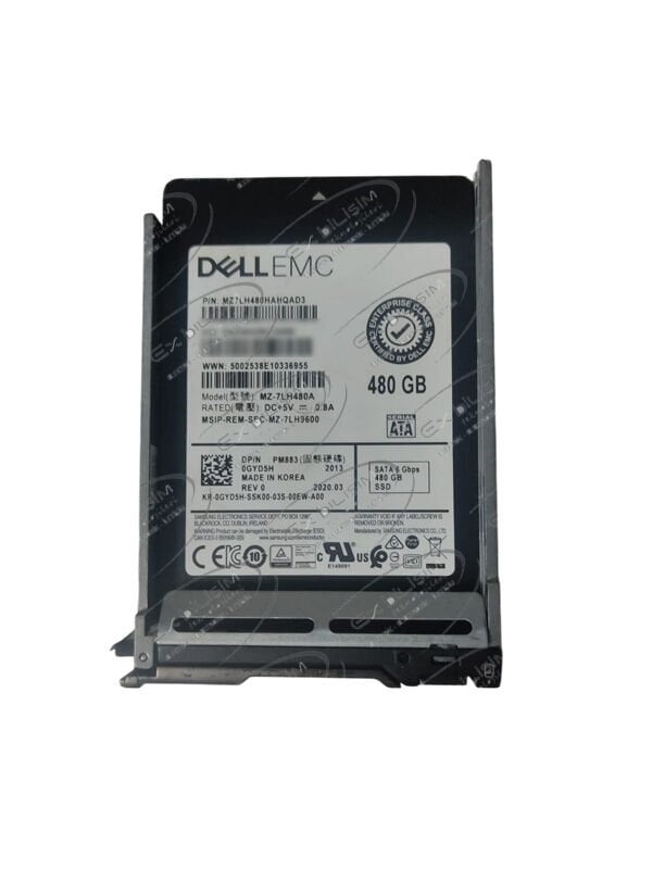 (2.EL) DELL EnterPrise EMC PM883 480GB Sata 6Gbps 2.5'' Server Sunucu SSD MZ-7LH480A MZ7LH480HAHQAD3 0GYD5H