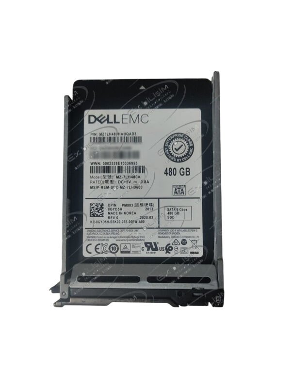 (2.EL) DELL EnterPrise EMC PM883 480GB Sata 6Gbps 2.5'' Server Sunucu SSD MZ-7LH480A MZ7LH480HAHQAD3 0GYD5H