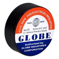 13781 GLOBE 13781 0.13mm x 19mm Siyah İzole Bant 10'lu Paket