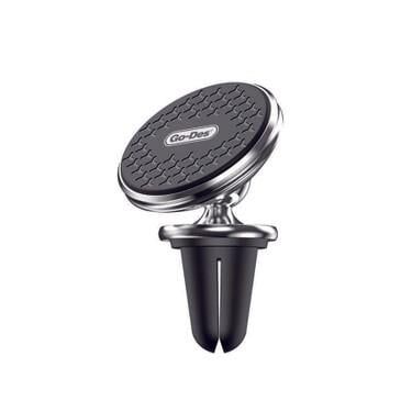 GO DES GD-HD641 Magnetik 360 Derece Oynar Başlıklı Telefon Tutucu Havalandırma Tasarım Gri Siyah
