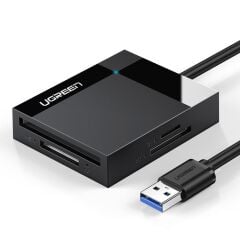 UGREEN 30333 CR125 4 in 1 USB 3.0 to 1xCF 1xMS 1xSD 1xTF 5GB/s Hızlı Veri Aktarımı Çok Fonksiyonlu Kart Okuyucu Gray 0.5metre