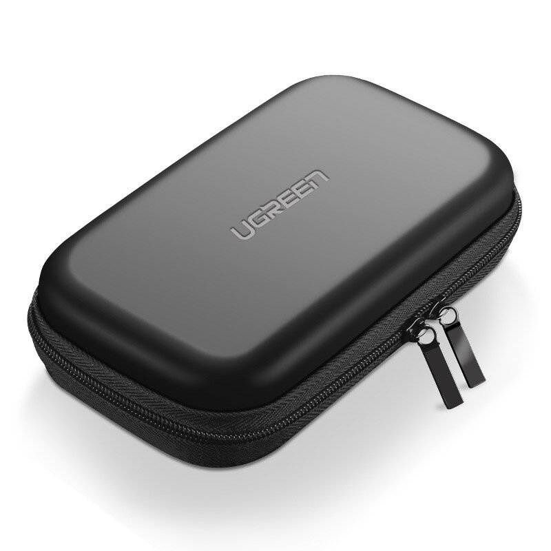 UGREEN 40707 LP128 Çift Katmanlı Koruma Darbe ve Suya Dayanıklılık 2.5¨ Harici Harddisk Küçük Sabit Disk Saklama Çantası Siyah (S)