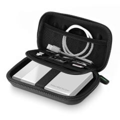 UGREEN 40707 LP128 Çift Katmanlı Çepeçevre Koruma Darbe ve Suya Dayanıklılık 2.5¨ Harici Harddisk Küçük Sabit Disk Saklama Çantası Siyah (S)