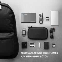 UGREEN 40707 LP128 Çift Katmanlı Çepeçevre Koruma Darbe ve Suya Dayanıklılık 2.5¨ Harici Harddisk Küçük Sabit Disk Saklama Çantası Siyah (S)