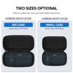 UGREEN 40707 LP128 Çift Katmanlı Koruma Darbe ve Suya Dayanıklılık 2.5¨ Harici Harddisk Küçük Sabit Disk Saklama Çantası Siyah (S)