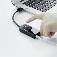 UGREEN 40964 CM129 Harici USB Ses Kartı Kablolu 15cm Kumanda Paneli OTG Desteği Geniş Uyumluluk - 2