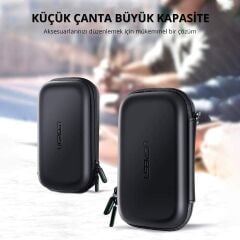 UGREEN 50274 LP128 Üç Katmanlı Darbe ve Suya Dayanıklılık 2.5¨ Harici Harddisk ve Powerbank Büyük Sabit Disk Saklama Çantası Siyah (L) - 2