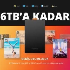 UGREEN 60353 CM237 2.5¨ USB 3.0 to SATA Hard Disk Kutusu 5GB/s Veri Aktarımı Darbe Önleyici Tasarım - 2