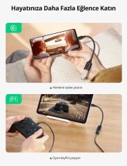 UGREEN 30701 USB-C to USB-A 3.0 OTG Dönüştürücü Adaptör 5GB/s Hızlı Veri Aktarımı Siyah 0.15metre