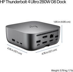 HP AW5M5UT 280W 19.5 Volt 16.9 Amper USB-C G6 Thunderbolt 4 Ultra Docking Station Yerleştirme İstasyonu