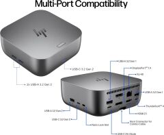 HP AW5M5UT 280W 19.5 Volt 16.9 Amper USB-C G6 Thunderbolt 4 Ultra Docking Station Yerleştirme İstasyonu