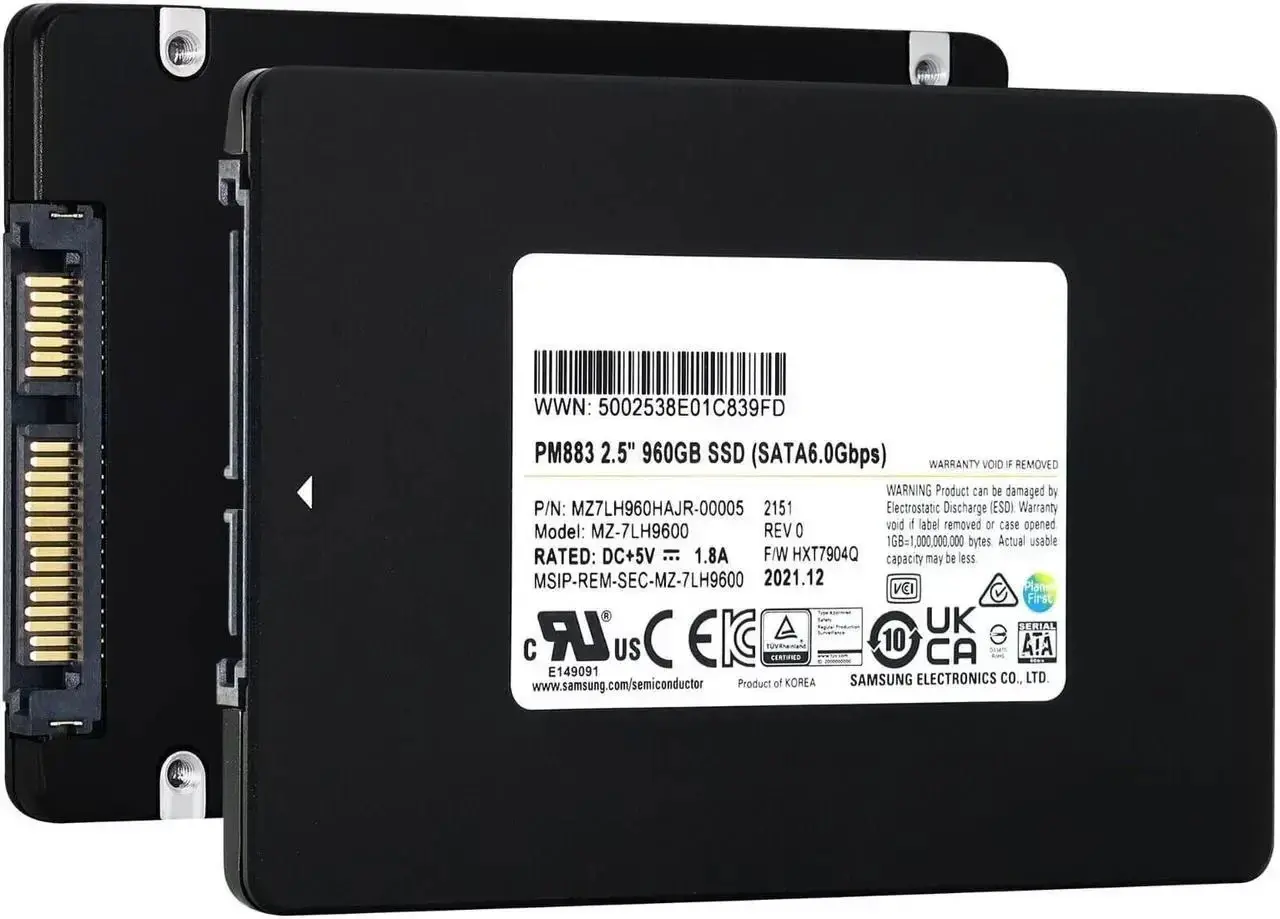 HPE PM883 960GB Sata 6Gbps 2.5'' Server Sunucu SSD MZ-7LH9600 MZ7LH960HAJR-00AH3 MK0960GFDKT P41887-002