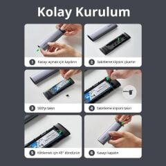 UGREEN 10903 CM400 M.2 Sata NGFF SSD UASP Desteği ile 5Gb/s Süper Hız USB 3.1 5Gbps Type-C Gen1 B-Key M+B Key Disk Kutusu