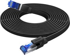 UGREEN 40173 NW190 CAT8 2000MHz 40GB/s Yüksek Ağ Hızı Flat Örgülü Yassı Ethernet Kablosu 5metre
