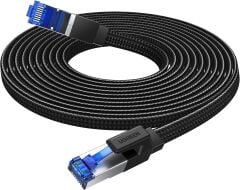 UGREEN 40173 NW190 CAT8 2000MHz 40GB/s Yüksek Ağ Hızı Flat Örgülü Yassı Ethernet Kablosu 5Metre