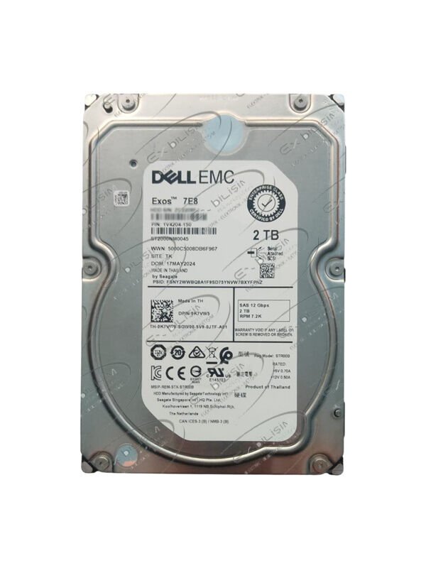 DELL EMC Exos 7E8 2TB 7.2K 12G SAS 3.5'' Server Sunucu Harddisk ST2000NM0045 1V4204-15 0K7VW5