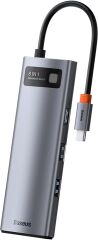 BASEUS Metal Gleam Series USB-C to 8 in 1 Çok Fonksiyonlu Bağlantı İstasyonu WKWG080113