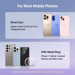 UGREEN 45577 LP865 MagSafe Manyetik 360 Derece Döndürülebilir Geri Çekilebilir Araç Telefon Tutucu Metal