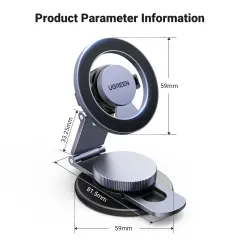 UGREEN 45577 LP865 MagSafe Manyetik 360 Derece Döndürülebilir Geri Çekilebilir Araç Telefon Tutucu Metal