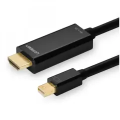 UGREEN 20848 MD101 4K Full HD ve 3D Görüntü Desteği Mini DisplayPort Erkek to HDMI Erkek Dönüştürücü Kablo Siyah 1.5Metre - 2