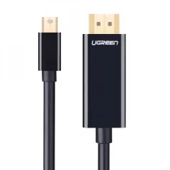 UGREEN 20848 MD101 4K Full HD ve 3D Görüntü Desteği Mini DisplayPort Erkek to HDMI Erkek Dönüştürücü Kablo Siyah 1.5Metre