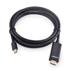 UGREEN 20848 MD101 4K Full HD ve 3D Görüntü Desteği Mini DisplayPort Erkek to HDMI Erkek Dönüştürücü Kablo Siyah 1.5Metre