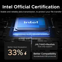 UGREEN 65727 D703 USB-C M.2 NVMe SSD 40Gbps Alüminyum Alaşımlı Kasa Muhafazası