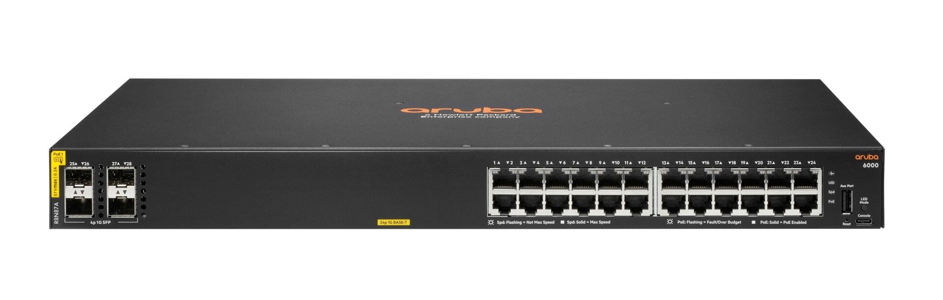 HPE Aruba 6000 24G CL4 4SFP Switch R8N87A PoE 4SFP 370W