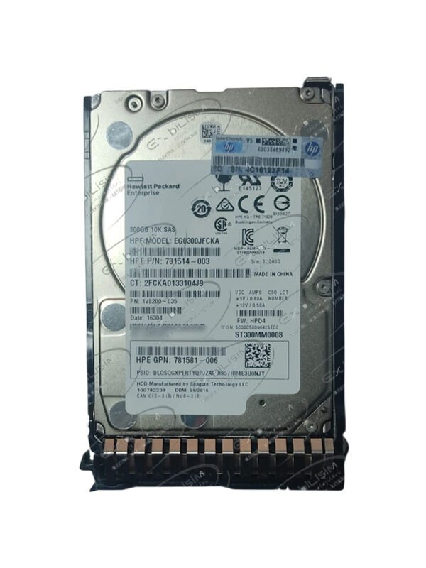 HPE 300GB 10K 12G SAS 2.5'' Server Sunucu Harddisk EG0300JFCKA ST300MM0008 781514-003 781581-006 1V8200-035