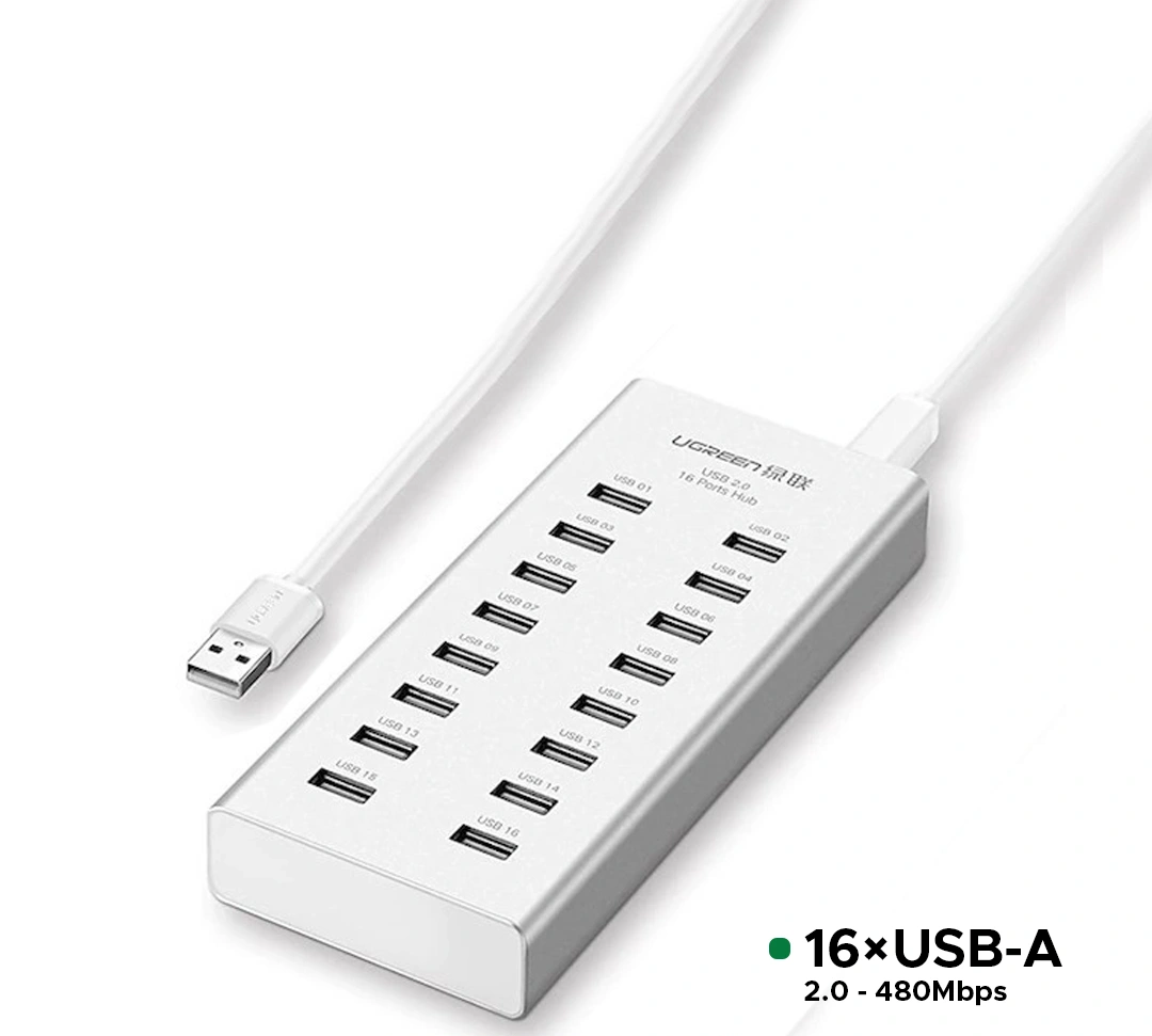 UGREEN 20298 USB-A 2.0 16 Port Bağlantı Noktalı Harici USB Çoklayıcı