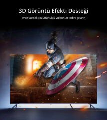 UGREEN 10114 HD104 3D UHD 4K HDR 18Gbps Yüksek Hızlı Ethernet ve HDMI 2.0 Kablosu Siyah 30Metre