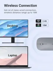 UGREEN 90673 MU001 4000dpi 2.4GHz Slim Sessiz Kablosuz Mouse Ay Gölgesi Grisi