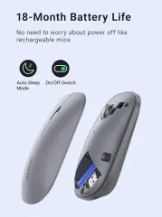 UGREEN 90673 MU001 4000dpi 2.4GHz Slim Sessiz Kablosuz Mouse Ay Gölgesi Grisi