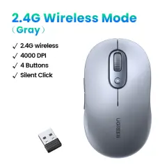 UGREEN 35900 M556 4000dpi 2.4GHz Sessiz Kablosuz Mouse Gri - 2