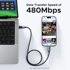 UGREEN 35501 L509 100W 5A Uno USB-C to USB-C PD Hızlı Şarj Kablosu 1metre